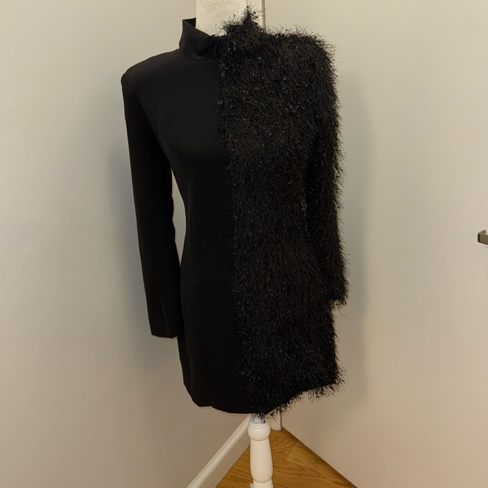 Black Mockneck Mini Dress